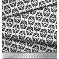 thumbnail image 2 of Soimoi Japan Crepe Satin Fabric Ogee Damask Print Sewing Fabric Yard 42 Inch Wide, 2 of 5