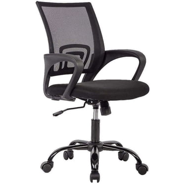 BestOffice Chaise de Bureau Ergonomique en Maille, Chaise de Travail Pivotante Réglable à Roulettes avec Soutien Lombaire pour la Maison et le Bureau, Noire