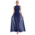 thumbnail image 1 of RUNQHUI Robe de Danse Lyrique Longue pour Femmes, Superposition Torsadée, Danse Moderne Contemporaine, Bleu Marine, TTG, 1 of 7