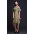 thumbnail image 3 of Bimba Robe Midi à Manches Flottantes Épaules Dénudées Imprimé Floral Vert pour Femmes - TTG, 3 of 6