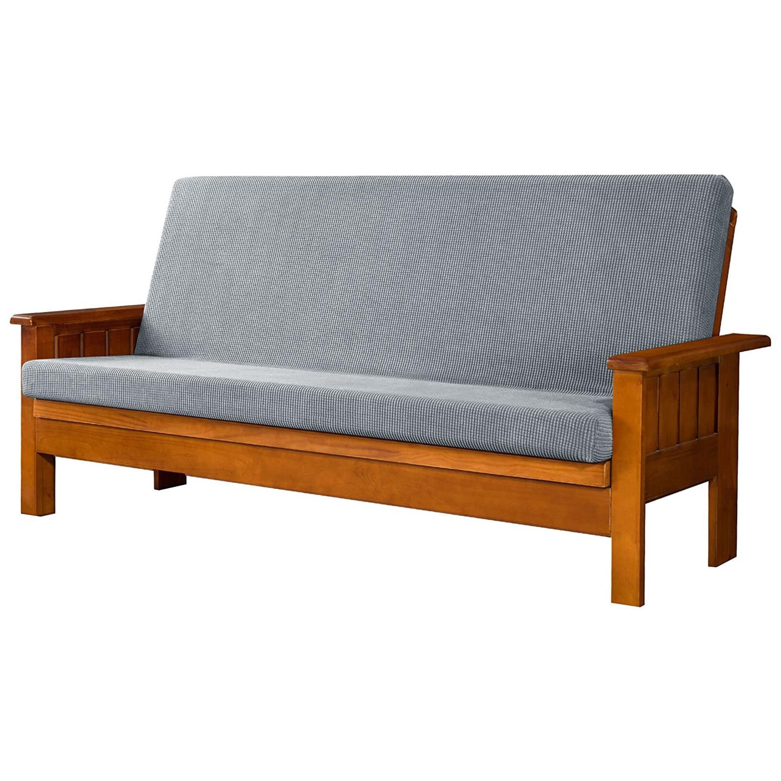 Jacquard Futon Cover Elastic Slipcover Dust- Sofa Cover Furniture Grey