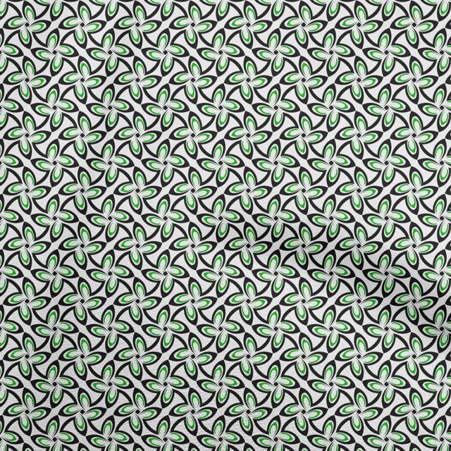 oneOone Cotton Poplin Sea Green Fabric Asian Block Craft Projects Decor Fabric Printed By The Yard 42 Inch Wide