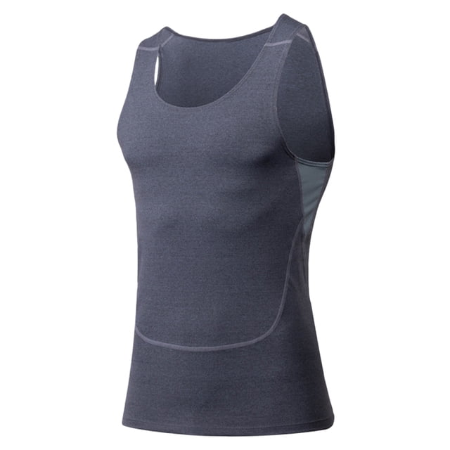 WMTBSRSW Men's Athletic Compression Shirts Quick Dry Sleeveless Workout Tank Top Seamless Sports Base Layer Shirt for Running Basketball