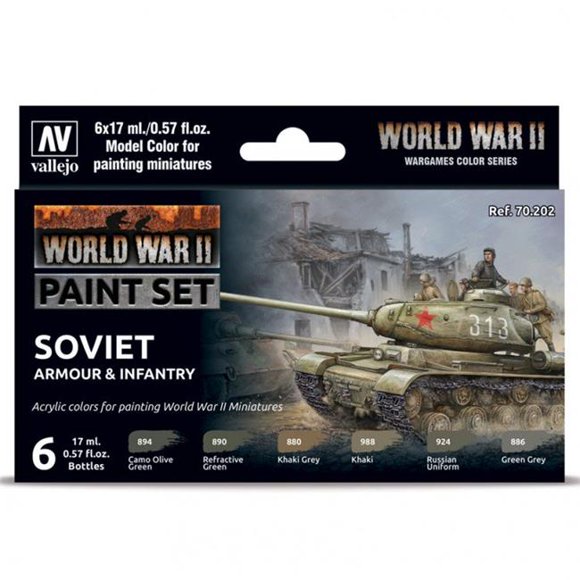vallejo VJP70202 World War II Soviet Armour & Infantry Paint Set