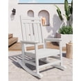 thumbnail image 1 of HDPE Outdoor Rocking Chair, High Back Patio Rocking Chairs with Wide Armrests, All Weather Porch Rocker for Lawn, Garden, Deck, 380 Lbs Weight Capacity, White, 1 of 8