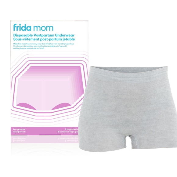 Frida Mom - Boyshort Cut Disposable Postpartum Underwear (Without Pad) - Perineal Recovery - Super Soft, Stretchy, Latex Free - Newborn Baby Hospital Bag Essential - Regular