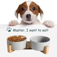 thumbnail image 3 of Zootealy Ceramic Cat Dog Bowl with Anti-Slip Bamboo Stand, 3 of 6
