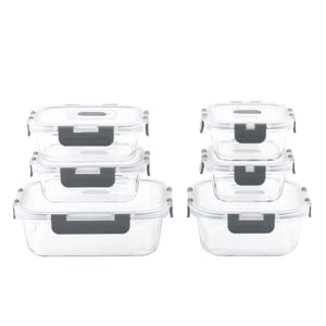 Mainstays 12 Ensemble de pcs en verre mélangé Conteneur de stockage alimentaire