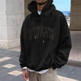 thumbnail image 2 of MIASHUI Men's Basic Pullover Hoodie with Front Pocket and Adjustable Drawstring, Comfortable Casual Wear for Everyday Use Black,M, 2 of 4