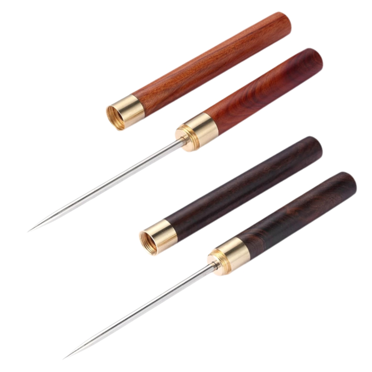 2PCS Stainless Steel Ice Picks with Safety Cover, 9-Inch Pick Tool for Breaking Ice, Non-Slip Wooden Handle Easy to Grip