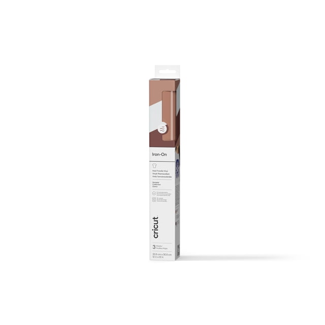 Cricut® Échantillons Neutres Thermocollants 3 ct avec Trois Feuilles de Vinyle de Transfert Thermique 12 x 12 Pouces en beige, Blanc et Brun, Optimisées pour les machines de Découpe et les presses à Chaud Cricut, Idéales pour Personnaliser les Tissus et Superposer des designs avec Durabilité après 30 Lavages.