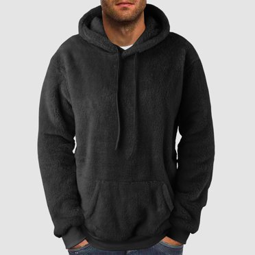 Birdeem Men Comfortable Hoodie Heart Pattern Solid Hooded Pocket Drawstring Sweatshirt