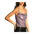 thumbnail image 4 of INSPIRE CHIC Camisole à Bretelles Spaghetti Métallisée Scintillante à Col Bénitier pour Femme, 4 of 7