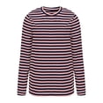 thumbnail image 4 of Aocisk T-Shirts à Blocs de Couleur Rayés pour Femmes, Manches Longues, Col Rond, Coupe Régulière, T-Shirts Décontractés, Confortables pour l'Automne, Hauts Rose Pâle, S, 4 of 6
