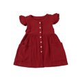 thumbnail image 1 of Xingqing Kids Baby Girls Organic Cotton Ruffled Tunic Dress Swing Sundress Princess, 1 of 8
