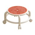 thumbnail image 1 of Luzkey Round Rolling Low Stool Lightweight Sturdy 360 degree Rotating for Home Office SPA Orange, 1 of 8