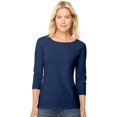 thumbnail image 1 of Hanes 00090563950904 T-Shirt à Manches Raglan en Coton Extensible pour Femmes , Marine - 2TG, 1 of 1
