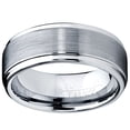 thumbnail image 3 of Men's Tungsten Ring Matte Finish High Polish Wedding Band Silver 8MM Comfort-fit, 3 of 5