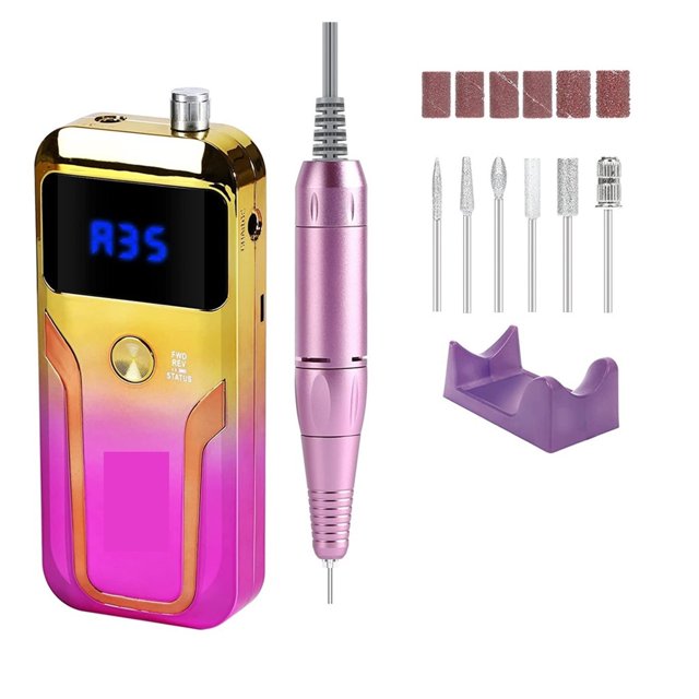 Portable Professional Nail Drill 35000 RPM Rechargeable Drill Set Gel Polish Remover Milling Cutter Wireless Manicure Machine ,Quality Torque