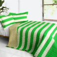 thumbnail image 1 of QTS01120-23 Printemps - Ensemble de Courtepointe Patchwork 3 Pcs Format Double et Grand - Vert, 1 of 1