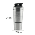 thumbnail image 2 of Shaker Bottle with Storage for Powder,Stainless Steel Shaker Bottle with Wire Whisk,BPA Free, 2 of 6
