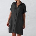 thumbnail image 1 of Gspmoly Robes pour Femmes Grande Taille, Robe Chemise à Boutons pour Femmes Décontractée Ample à Col Rabattu à Manches Courtes avec Poches, Offres de Robes de Vacances pour Femmes, 1 of 9