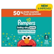 Pampers Baby Dry Ultra Diapers, Size 4 (22-37 lbs), Absorbent Disposable Diapers