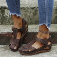 thumbnail image 1 of Babysbule Sandales pour Femmes Mode Sandales à Enfiler Ajourées Confortables Sandales à Talon Compensé Plage Chaussures Décontractées, 1 of 9
