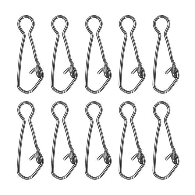 Unique Bargains 41Lbs Stainless Steel Fishing Snaps Swivels Clips Quick Change Black 150 Pack