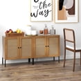 thumbnail image 3 of Giantex Sideboard Buffet Cabinet, Kitchen Storage Cabinet w/ Rattan Decorated Doors,Cupboard Console Table(Oak, 2), 3 of 8