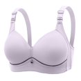 thumbnail image 2 of TIMIFIS Bras for Women Full Coverages Fashion Solid Color Gathered Together Large Size Daily Bra Underwear No Rims, 2 of 5