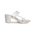thumbnail image 3 of BLISSFUL STEP Women Rhines Block Heel Slide Sandals Silver 7, 3 of 8
