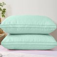 thumbnail image 1 of EazyTech Queen Size Knitted Weave Pillow 20x30 Inches Super Soft Breathable Removable Cotton Cover for Comfortable Sleeping Support Green, 1 of 6