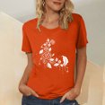 thumbnail image 2 of Dadaria Chemise Orange pour Femmes Hauts T-Shirt à Manches Courtes Col Ras du Cou Tee Matières Chandail d'Été Blouses TG, 2 of 5