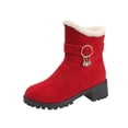 thumbnail image 2 of Chaussures pour Femmes Chaussures Femmes Couleur Unie Chaussures Décontractées Chaudes Bottines d'Hiver Bottes d'Automne Femmes en Liquidation, 2 of 9