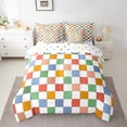 thumbnail image 2 of Erosebridal Retro Checkered 7 Piece Bed In A Bag With Sheets Queen Vintage 60S 70S Funky Geometric Plaid Bedding Set Retro Checkerboard Grid Comforter Set For Kids Adults Groovy Aesthetic Bed Set, 2 of 5