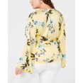 thumbnail image 2 of I.N.C Womens Floral Wrap Blouse, Yellow, Plus Size, 2X, 2 of 5