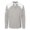 thumbnail image 1 of Adidas Mens Textured Mixed Media Quarter-Zip Pullover, 4XL, Grey Three White, 1 of 1