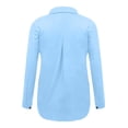thumbnail image 4 of RXIRUCGD Chemise à Manches Longues en Coton et Lin pour Femme, Chemise à Col Rond Unie à la Mode, Chemise/chemise à Manches Longues à Col Rond pour Femme, Bleu, Taille : 2TG, 4 of 6
