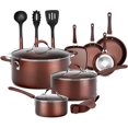 thumbnail image 1 of NutriChef Batterie de Cuisine Antiadhésive, Ensemble de 14 Pcs, AGold, 1 of 7