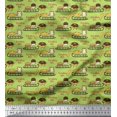 thumbnail image 1 of Soimoi Cotton Poplin Fabric Sleigh,Bread & Hot Dog Food Print Fabric by The Yard 42 Inch Wide, 1 of 3