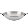thumbnail image 1 of KitchenAid 5-Ply Clad Stainless Steel Wok, 15-Inch, Polished Stainless Steel, 1 of 6