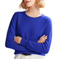 thumbnail image 1 of ManxiVoo Chandail à Capuche Tricoté à Manches Longues et Col Rond pour Femmes pour Automne Hiver Tenue Décontractée Taille P Bleu, 1 of 5