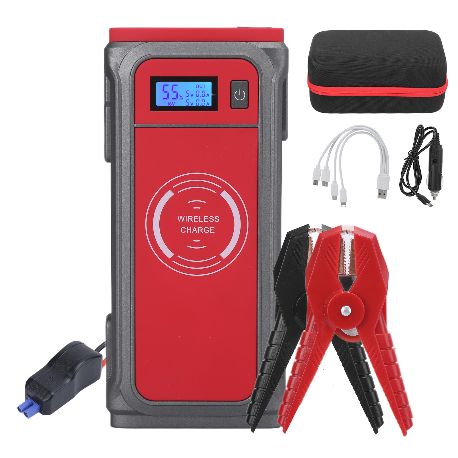 32000mAh Car Jump Starter Double USB Emergency Power Bank Fast Charging Multifunctional 850A 12V
