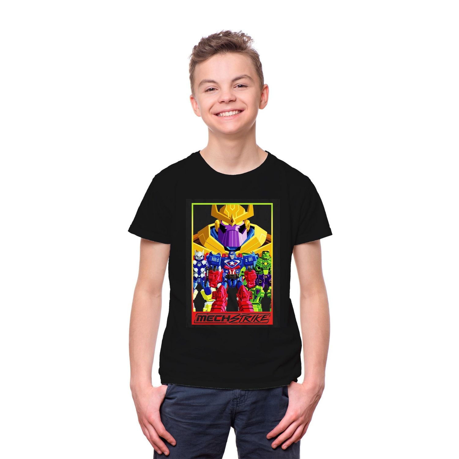 Boys Marvel Mech Strike Group Thanos T-Shirt