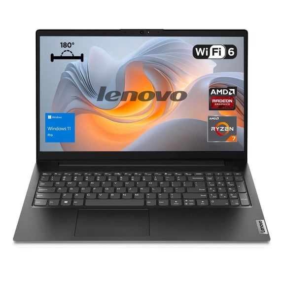 Lenovo V15 15.6" FHD Business Laptop, AMD Ryzen 7 7730U, 16GB RAM, 1TB SSD, Windows 11 Pro, Black