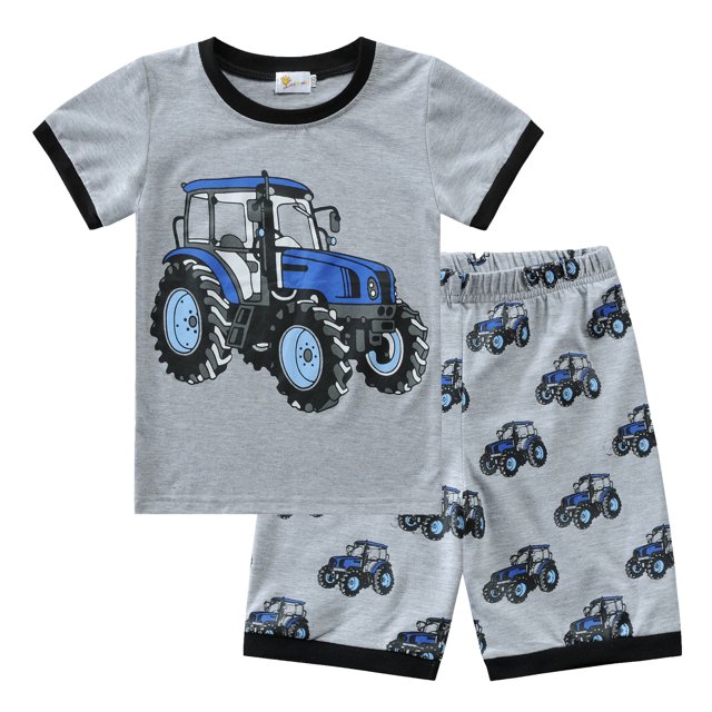 Little Hand Ensemble de Pyjama Garçon Tout-Petit Été Pjs 100 % Coton Manches Courtes Tenue de Nuit 4T