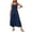 Dark Blue, variant on Spaghetti Strap Dresses for Women Womens Bohemian Spaghetti Strap Smocked Tiered Long Beach Sun Dresses Sleeveless Solid Maxi Dress Long Maxi Dress for Women Long Maxi Dresses for Women