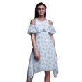thumbnail image 1 of Bimba Tunique à Épaules Dénudées Imprimée Florale Bleue pour Femmes Robe de Soirée Col Rond - Large, 1 of 6