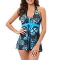 thumbnail image 1 of EQWLJWE Maillot de Bain pour Femmes 2023 Maillot Décontracté pour Femmes à Bretelles Aguichant à Imprimé Fendu Deux Pièces Tenue de Plage Robe de Bain, 1 of 8
